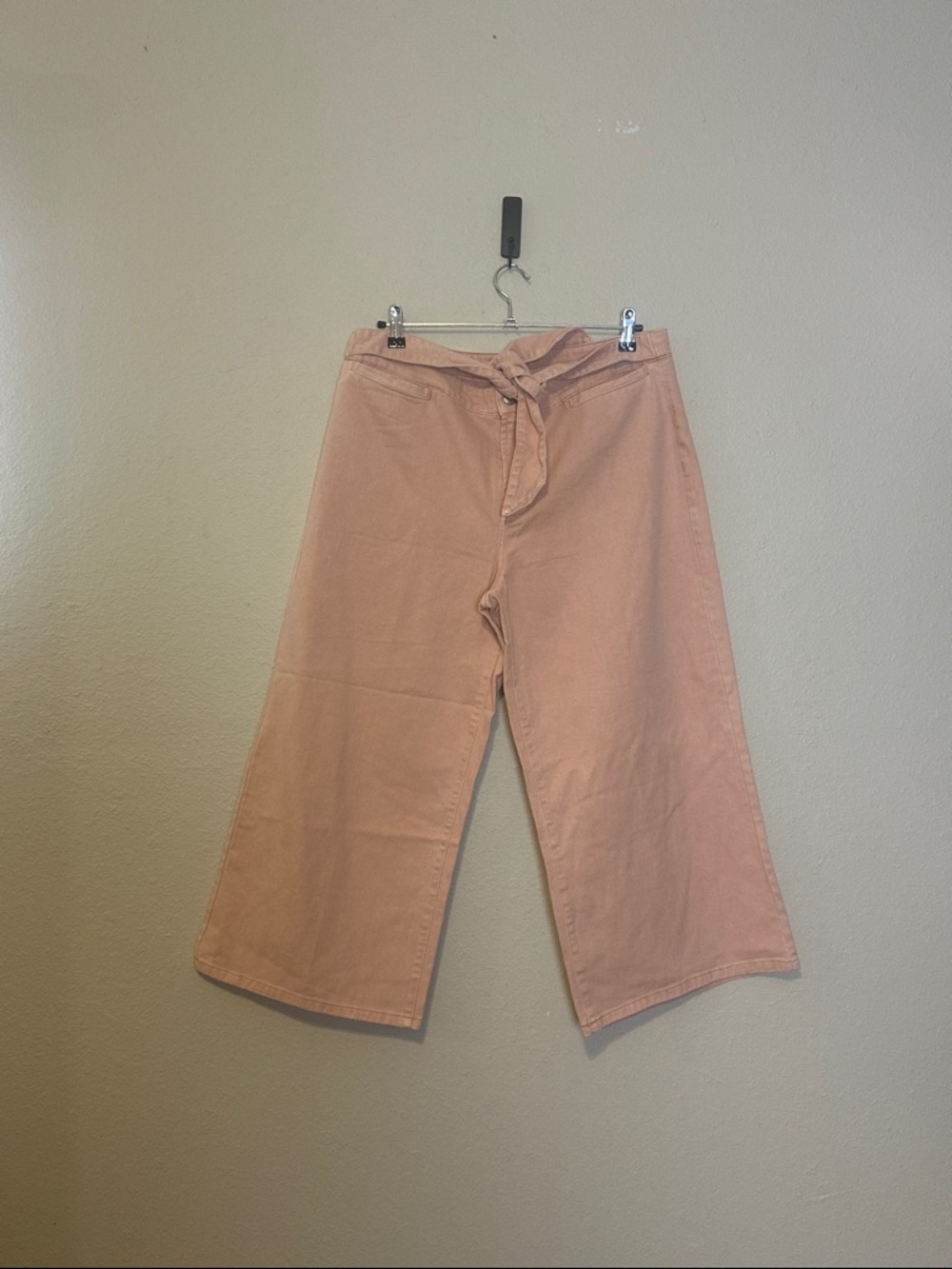 Oat New York Mid Rise Drawstring Wide Leg Cropped‎ Jean Size 32